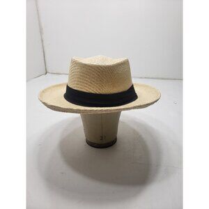 Panama Jack Original Light Tan Toyo Straw Black Band Safari Hat Size Large/XL